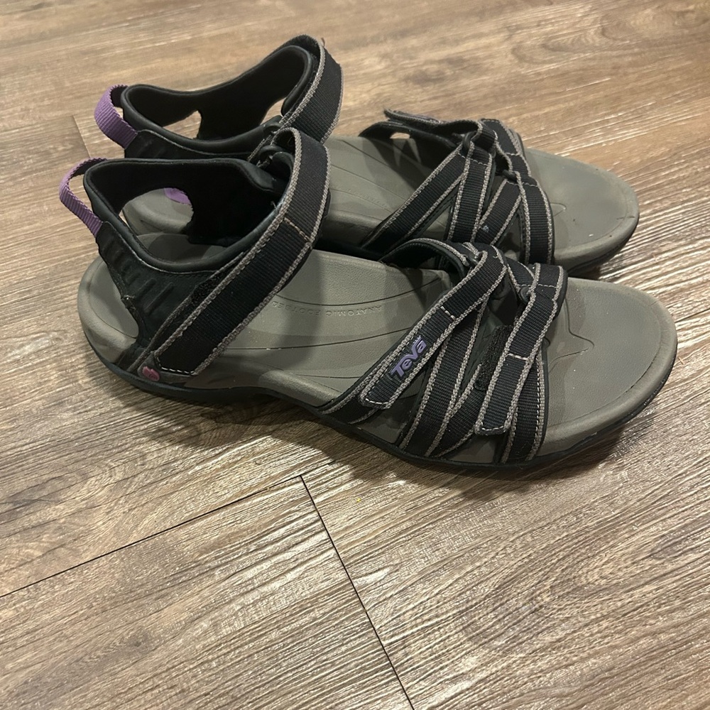 Teva Black and Purple Outdoor Sandals with Strappy Design